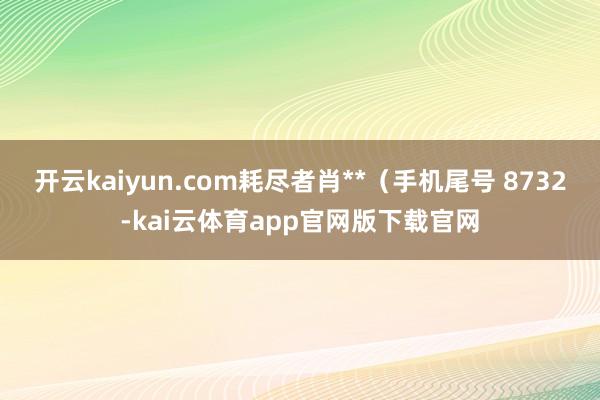 开云kaiyun.com耗尽者肖**（手机尾号 8732-kai云体育app官网版下载官网