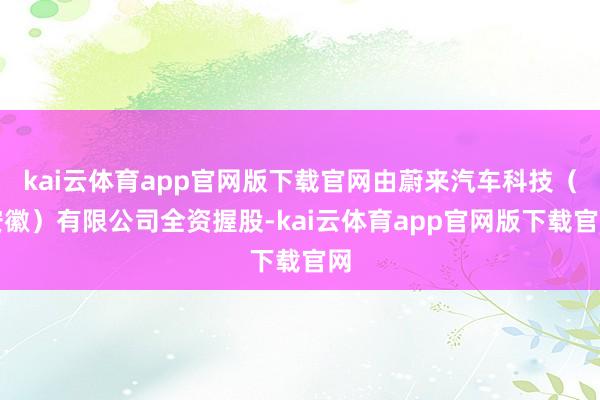 kai云体育app官网版下载官网由蔚来汽车科技（安徽）有限公司全资握股-kai云体育app官网版下载官网