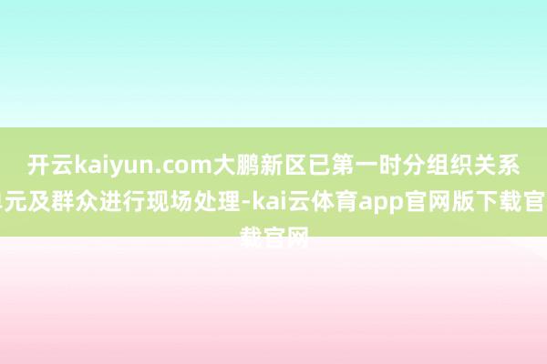 开云kaiyun.com大鹏新区已第一时分组织关系单元及群众进行现场处理-kai云体育app官网版下载官网