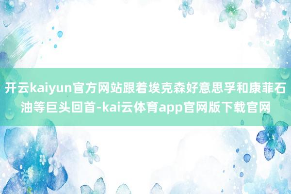 开云kaiyun官方网站跟着埃克森好意思孚和康菲石油等巨头回首-kai云体育app官网版下载官网